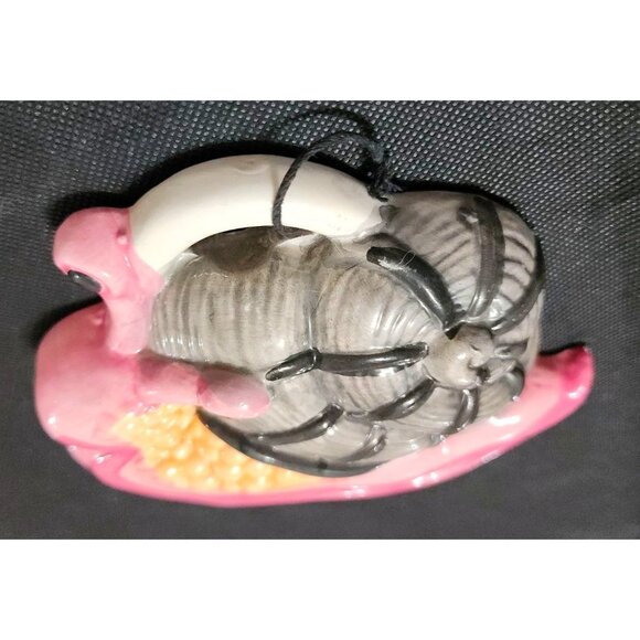 Vintage Ceramic Snail Figurine With Pink Gray Detailing - Picture 7 of 9